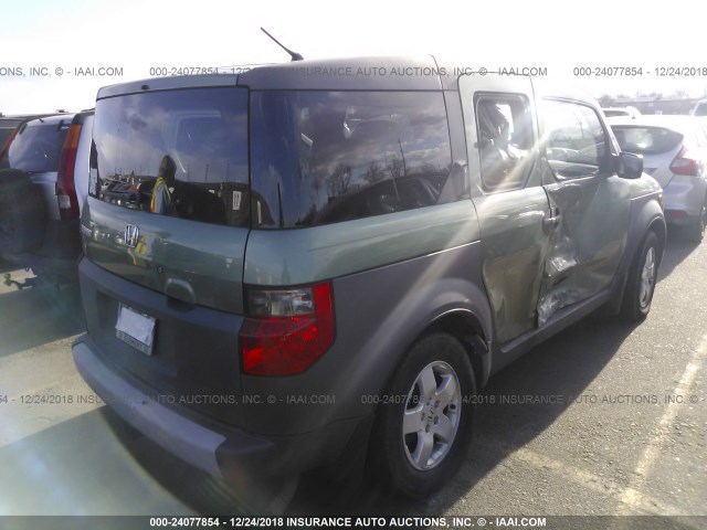 5J6YH28513L021542 - 2003 HONDA ELEMENT EX GREEN photo 4