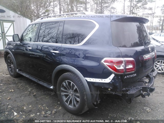 JN8AY2NC1JX502492 - 2018 NISSAN ARMADA SV/SL/PLATINUM BLUE photo 3