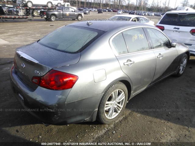 JN1CV6AR6AM454491 - 2010 INFINITI G37 SILVER photo 4