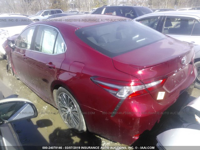 4T1B11HK9JU560560 - 2018 TOYOTA CAMRY L/LE/XLE/SE/XSE RED photo 3