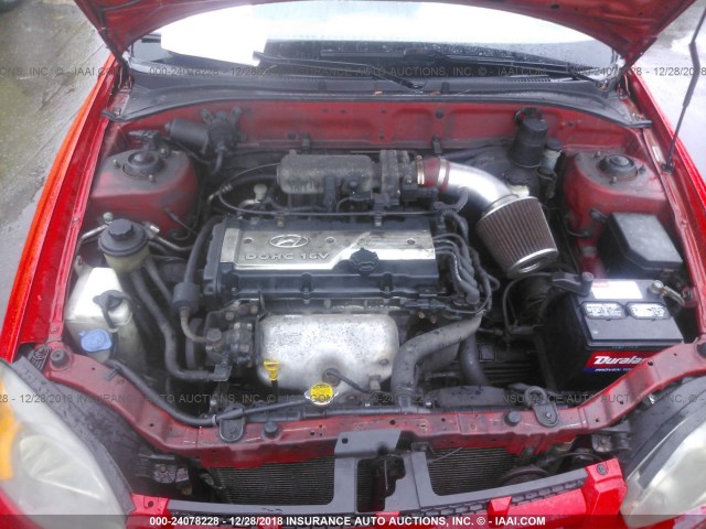 KMHCG45C45U671475 - 2005 HYUNDAI ACCENT GL RED photo 10