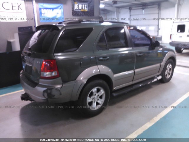 KNDJD733865543650 - 2006 KIA SORENTO EX/LX GREEN photo 4