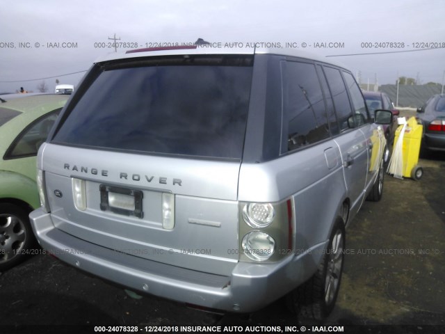 SALMF13486A218994 - 2006 LAND ROVER RANGE ROVER SUPERCHARGED SILVER photo 4