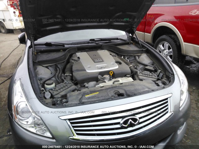 JN1CV6AR2DM760009 - 2013 INFINITI G37 GRAY photo 10