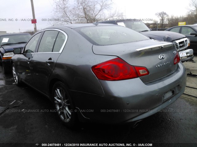 JN1CV6AR2DM760009 - 2013 INFINITI G37 GRAY photo 3