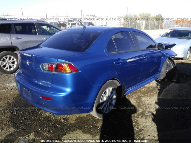 JA32V2FWXGU010845 - 2016 MITSUBISHI LANCER ES/SE/SEL BLUE photo 4