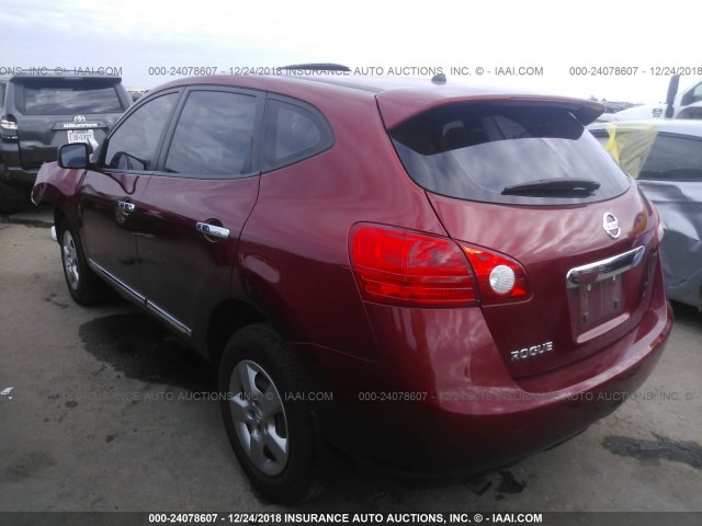 JN8AS5MT7CW299721 - 2012 NISSAN ROGUE S/SV RED photo 3