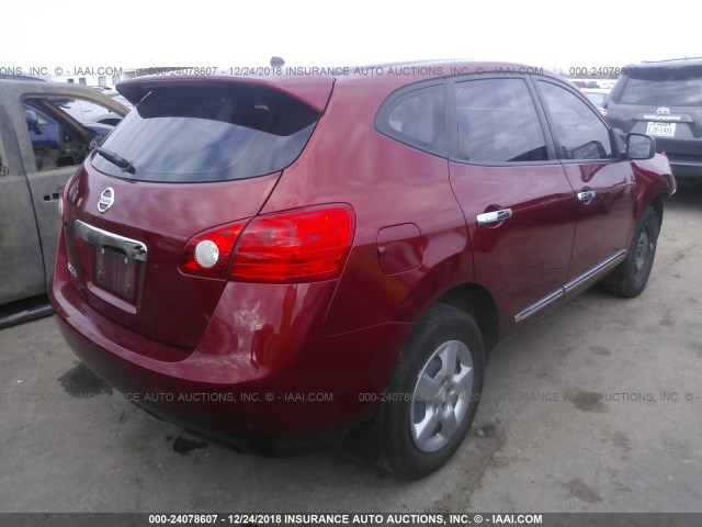 JN8AS5MT7CW299721 - 2012 NISSAN ROGUE S/SV RED photo 4