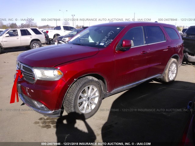 1C4RDHAG3EC286633 - 2014 DODGE DURANGO SXT RED photo 2