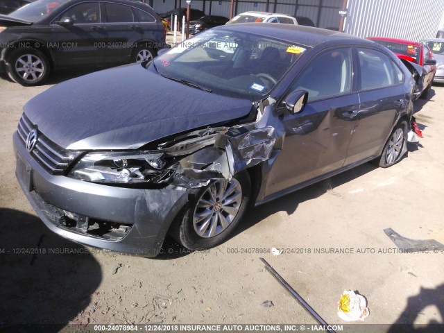 1VWAH7A35CC094505 - 2012 VOLKSWAGEN PASSAT S GRAY photo 2