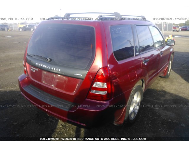 JF1SG65683H705130 - 2003 SUBARU FORESTER 2.5XS RED photo 4