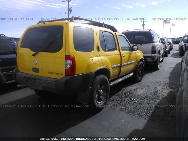 5N1ED28T72C546800 - 2002 NISSAN XTERRA XE/SE YELLOW photo 4