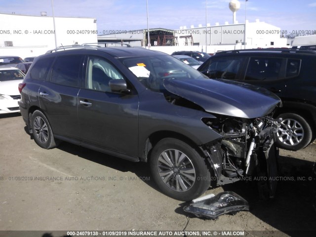 5N1DR2MN8HC604247 - 2017 NISSAN PATHFINDER S/SV/SL/PLATINUM GRAY photo 1