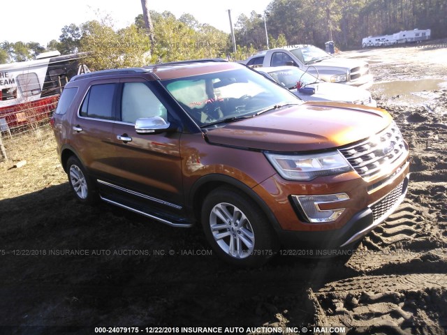 1FM5K7D87HGB28209 - 2017 FORD EXPLORER XLT ORANGE photo 1