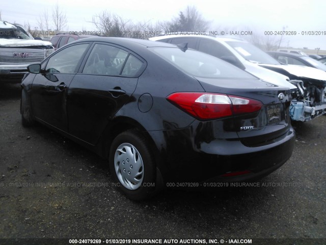 KNAFK4A64E5155933 - 2014 KIA FORTE LX BLACK photo 3