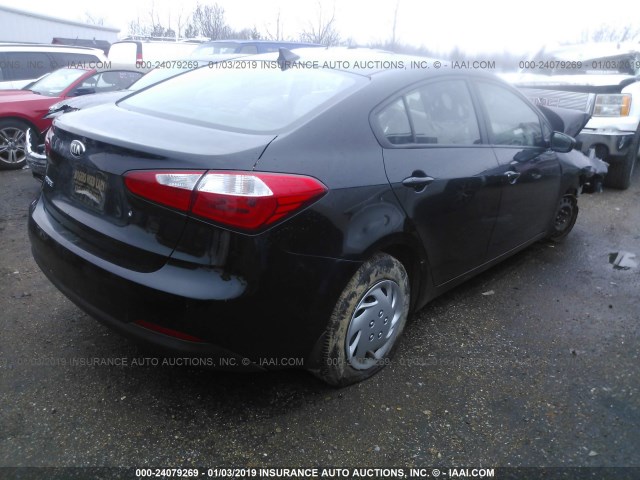 KNAFK4A64E5155933 - 2014 KIA FORTE LX BLACK photo 4