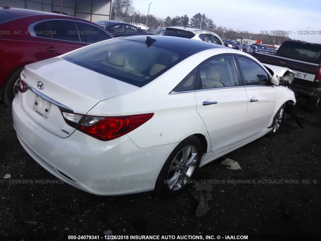 5NPEC4ACXCH461341 - 2012 HYUNDAI SONATA SE/LIMITED WHITE photo 4