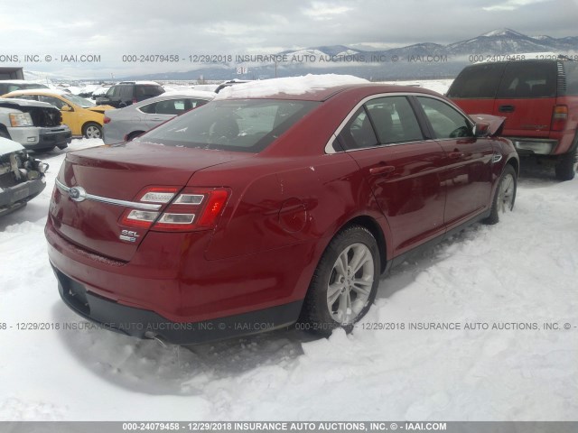 1FAHP2H80FG199822 - 2015 FORD TAURUS SEL RED photo 4