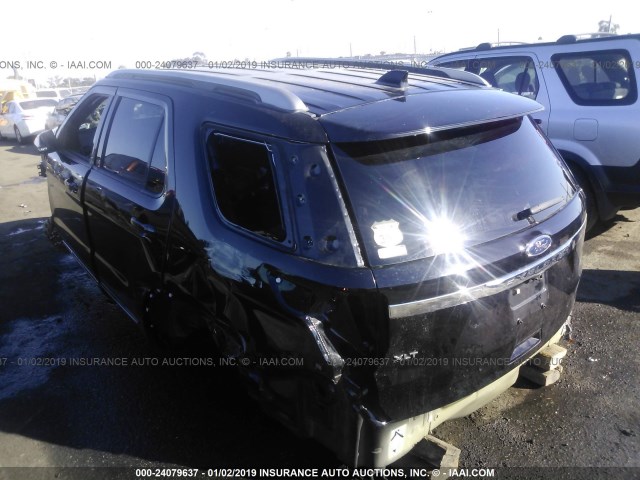 1FM5K7D84GGB63109 - 2016 FORD EXPLORER XLT BLACK photo 3