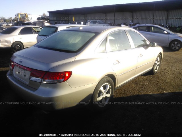 KMHFC46D47A238646 - 2007 HYUNDAI AZERA GLS GOLD photo 4