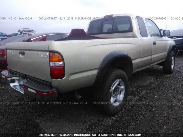 5TEWN72N31Z774225 - 2001 TOYOTA TACOMA XTRACAB BEIGE photo 4