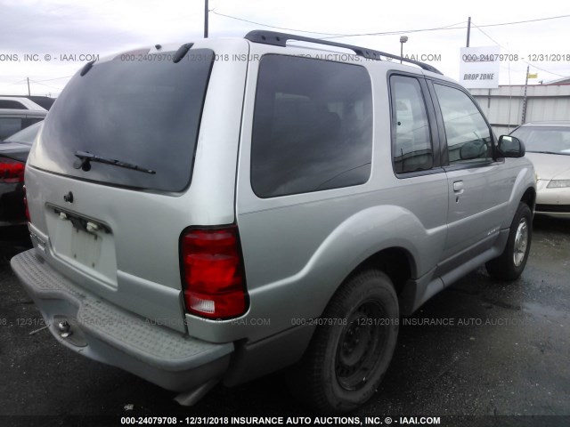 1FMYU60E42UD21892 - 2002 FORD EXPLORER SPORT SILVER photo 4