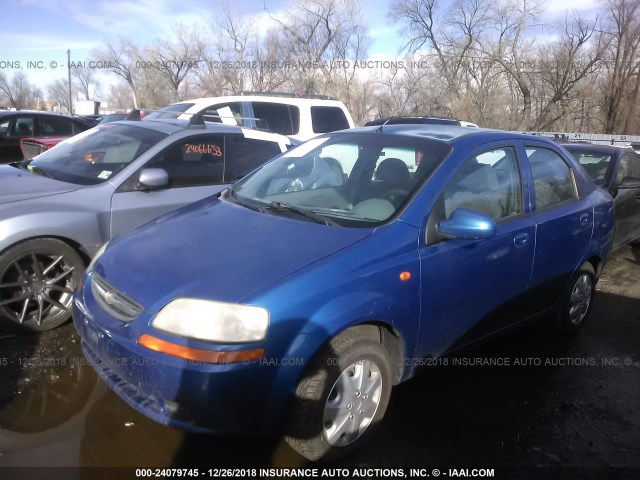 KL1TD52624B208141 - 2004 CHEVROLET AVEO BLUE photo 2