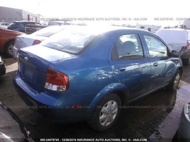 KL1TD52624B208141 - 2004 CHEVROLET AVEO BLUE photo 4