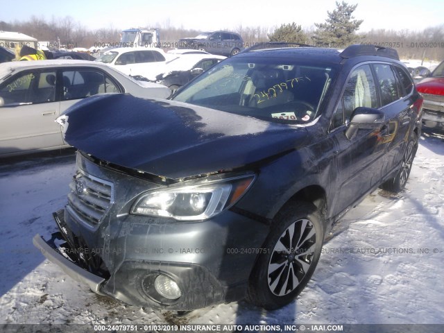 4S4BSANC2G3357177 - 2016 SUBARU OUTBACK 2.5I LIMITED GRAY photo 2