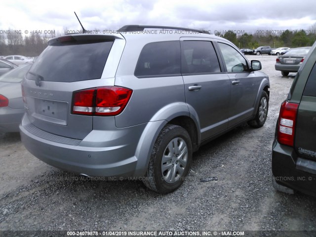 3C4PDCAB9GT185408 - 2016 DODGE JOURNEY SE SILVER photo 4