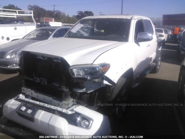 3TMEZ5CN8HM026418 - 2017 TOYOTA TACOMA DOUBLE CAB/LTD WHITE photo 2