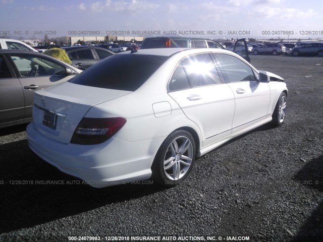 WDDGF4HB8DA827082 - 2013 MERCEDES-BENZ C 250 WHITE photo 4