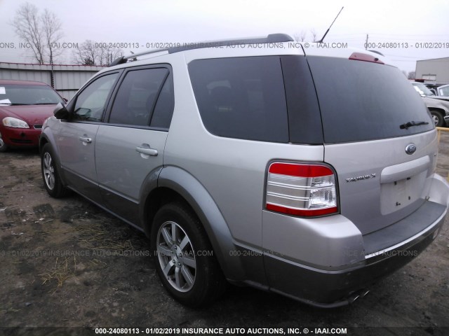 1FMDK02W98GA15513 - 2008 FORD TAURUS X SEL SILVER photo 3