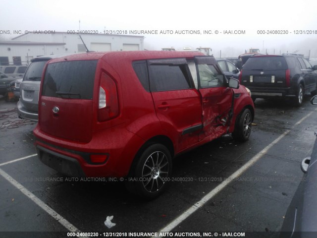 KNDJT2A64C7367120 - 2012 KIA SOUL +/!/SPORT RED photo 4