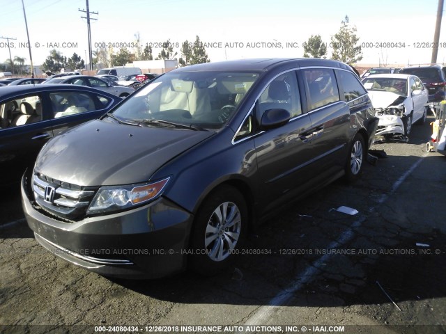 5FNRL5H60FB028587 - 2015 HONDA ODYSSEY EXL GRAY photo 2