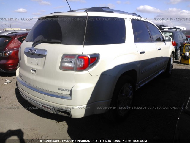 1GKKVTKD9EJ282057 - 2014 GMC ACADIA DENALI WHITE photo 4