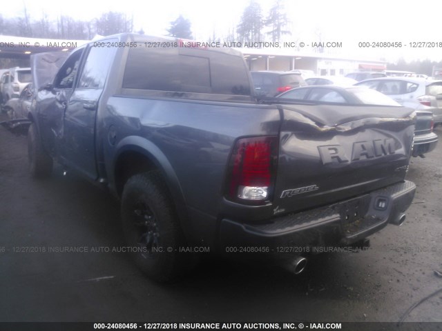1C6RR7YT5JS234894 - 2018 RAM 1500 REBEL ნაცრისფერი ფოტო 3