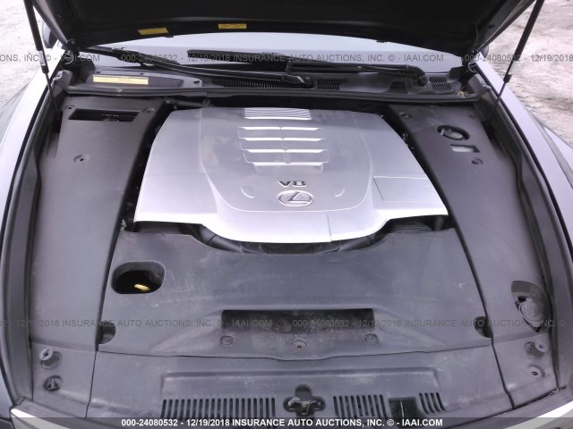 JTHGL46F375008470 - 2007 LEXUS LS 460L GRAY photo 10