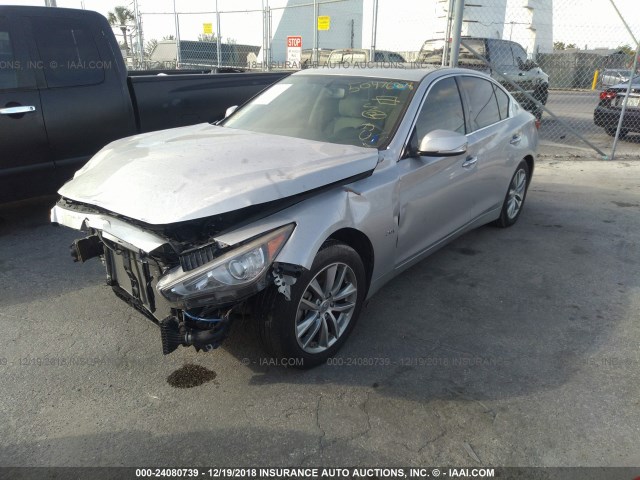 JN1CV7AP4GM200839 - 2016 INFINITI Q50 SILVER photo 2