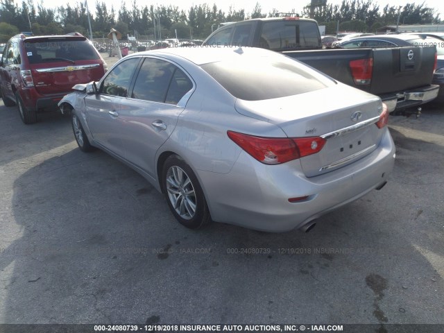 JN1CV7AP4GM200839 - 2016 INFINITI Q50 SILVER photo 3