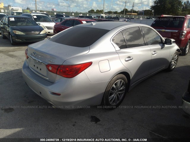 JN1CV7AP4GM200839 - 2016 INFINITI Q50 SILVER photo 4