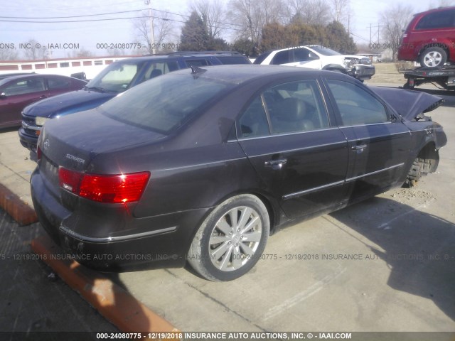 5NPEU46C69H501252 - 2009 HYUNDAI SONATA SE/LIMITED BROWN photo 4