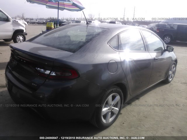 1C3CDFBB9GD689515 - 2016 DODGE DART SXT GRAY photo 4