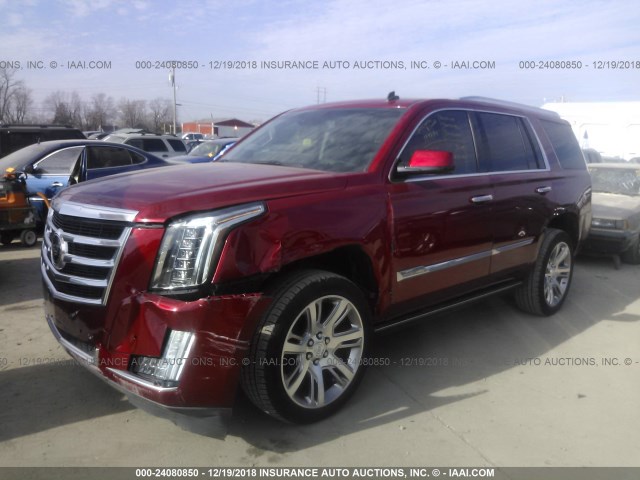 1GYS3CKJ2FR199784 - 2015 CADILLAC ESCALADE PREMIUM RED photo 2