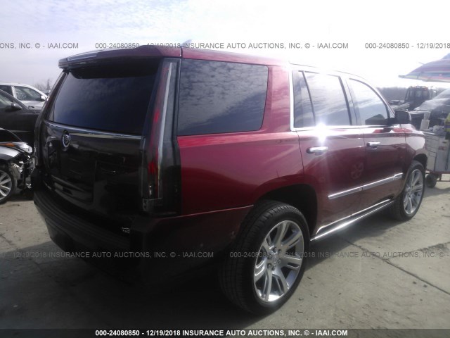 1GYS3CKJ2FR199784 - 2015 CADILLAC ESCALADE PREMIUM RED photo 4