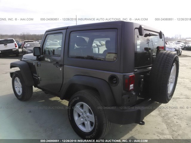 1C4GJWAG4JL928503 - 2018 JEEP WRANGLER SPORT GRAY photo 3