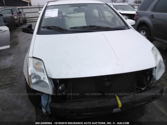 3N1AB6AP5CL762389 - 2012 NISSAN SENTRA WHITE photo 6