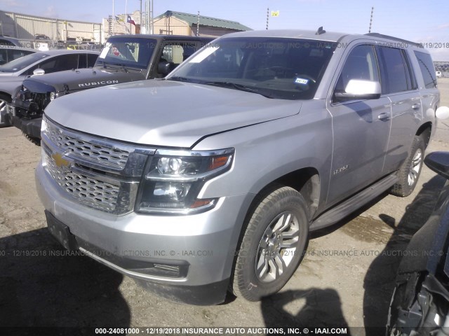 1GNSCBKC3FR272458 - 2015 CHEVROLET TAHOE C1500 LT SILVER photo 2