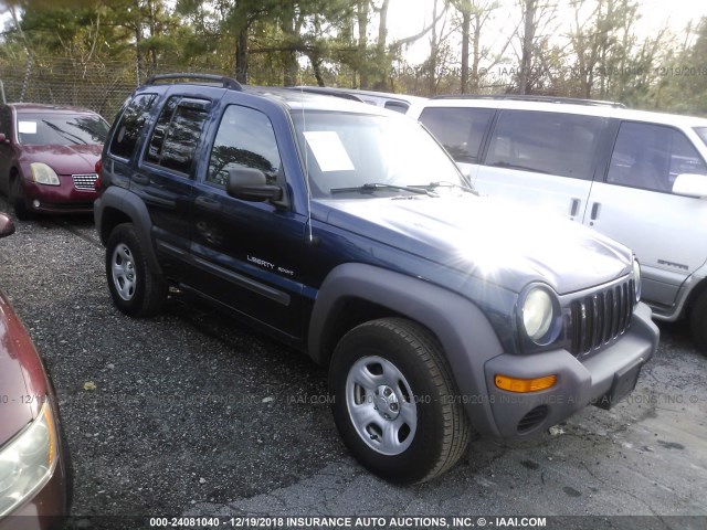 1J4GL48K33W669085 - 2003 JEEP LIBERTY SPORT/FREEDOM Dark Blue photo 1