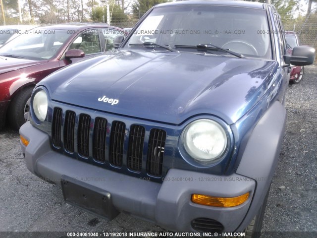 1J4GL48K33W669085 - 2003 JEEP LIBERTY SPORT/FREEDOM Dark Blue photo 6